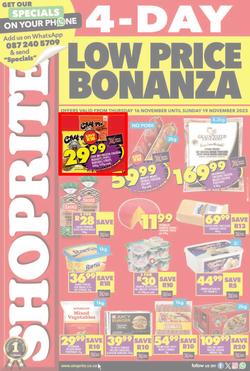 Shoprite KwaZulu-Natal : Low Price Bonanza (16 November - 19 November 2023), page 1