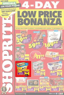 Shoprite KwaZulu-Natal : Low Price Bonanza (16 November - 19 November 2023), page 1