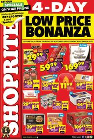 Shoprite KwaZulu-Natal : Low Price Bonanza (30 November - 3 December 2023)