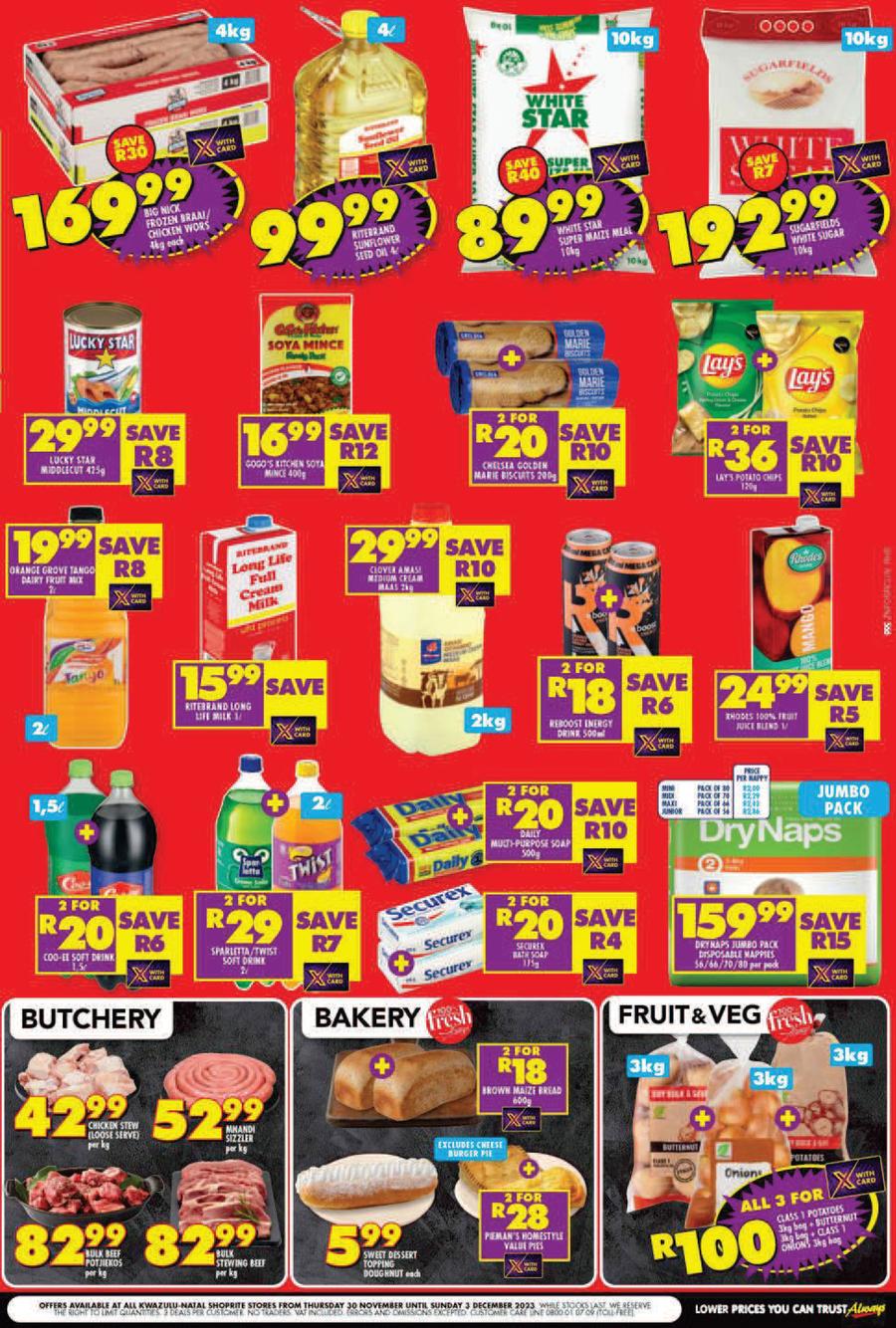 Shoprite KwaZulu-Natal : Low Price Bonanza (30 November - 3 December ...