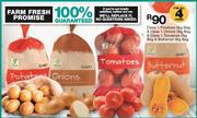 Class 1 Potatoes Bag 3Kg+Class 1 Onion Bag 3Kg+Class 1 Tomatoes Bag 2Kg+Butternut Bag 3Kg-For All
