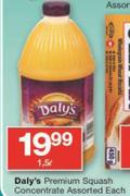 Daly's Premium Squash Concentrate-1.5L Each