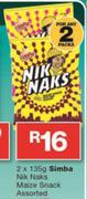 Simba Nik Naks Maize Snack-2X135g