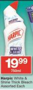 Harpic White & Shine Thick Bleach-750ml Each