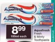 Aquafresh Fresh & Minty Toothpaste-100ml Each
