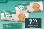House Brand  Lemon Cream Biscuits-200g Each