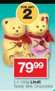 Lindt Teddy Milk Chocolate-2x100g