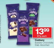 Cadbury Bubbly Chocolate Slab-87g Each