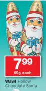 Wawl Hollow Chocolate Santa-60g Each