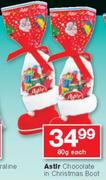 Aster Chocolate In Christmas Boot-80g Each