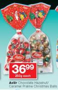 Aster Chocolate Hazelnut/Caramel Praline Christmas Balls-250g Each