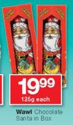 Wawl Chocolate Santa In Box-125g Each