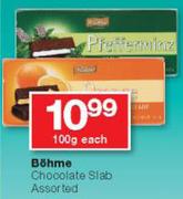Bohme Chocolate Slab Assorted-100g Each