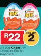 Kinder Joy Chocolate Egg For Boys/Girls-2x20g