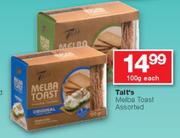 Talt’s Melba Toast-100g Each