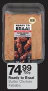 Ready To Braai Butter Chicken Kebabs-700g