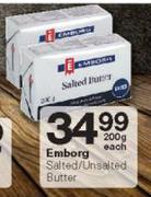 Emborg Salted/Unsalted Butter 200g-Each
