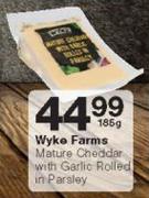 Wyke Farms Mature Cheddar With Garlic Rolled In Parsley 185g-Each