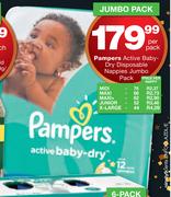 Pampers Active Baby-Dry Disposable Nappies Jumbo Pack-Per Pack