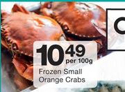 Frozen Small Orange Crabs-Per 100g