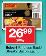 Escort Rindless Back/Streaky Bacon-200g Each