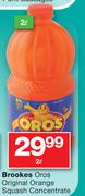 Brookes Oros Original Orange Squash Concentrated-2Ltr