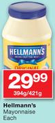 Hellmann’s Mayonnaise-394g/421g Each