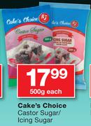 Cakeʼs Choice Castor Sugar/Icing Sugar-500g Each