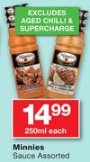 Minnies Sauce-250ml Each