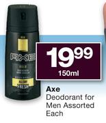 Axe Deodorant For Men-150ml Each