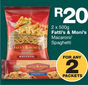 Fatti,s & Moni Macaroni/Spaghetti-2x500g For Any 2 Packets
