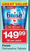 Finish Dishwasher Tablets 56-Per Pack