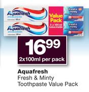 Aquafresh Fresh & Minty Toothpaste-2x100ml Per Pack