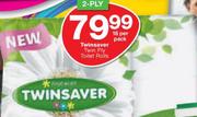 Twinsaver 2 Ply Toilet Rolls-18 Per Pack