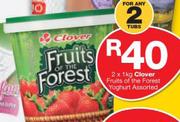 Clover Fruits Of The Forest Yoghurt Assorted-2 x 1Kg
