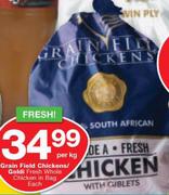 Grain Field Chickens/Goldi Fresh Whole Chicken In Bag-Per Kg
