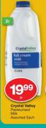 Crystal Valley Pasteurised Milk Assorted-2Ltr Each
