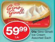 Ola Gino Ginelli Ice Cream Assorted-1.4Ltr Each