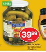 Pot O Gold Sweet & Sour Gherkins-1.55Kg