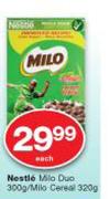Nestle Milo Dup-300g/Milo Cereal-320g Each