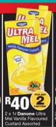 Danone Ultra Mel Vanilla Flavoured Custard Assorted-2 x 1Ltr