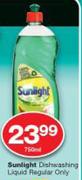 Sunlight Dishwashing Liquid Regular Only-750ml