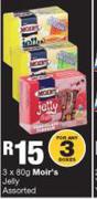 Moir's Jelly Assorted-3 x 80g
