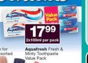Aquafresh Fresh & Minty Toothpaste Value Pack-2 x 100ml Per Pack