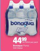 Bonaqua Pump Still Water-6 x 750 ml Per Pack