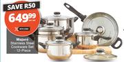 Majore 12 Piece Stainless Steel Cookware Set-Per Set