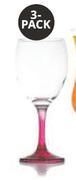 LAV 3 Pack Coral Wine Glasses-Per Pack