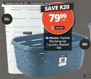 M-Home Hipster 48Ltr Rectangular Laundry Basket