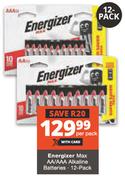 Energizer Max 12 Pack AA/AAA Batteries-Per Pack