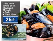 Cape Point Whole-Shell Flavoured Mussels Garlic White Wine-454g Each